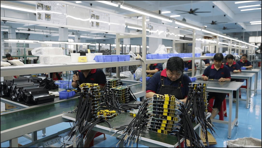 Modern LED power supply production line with automated assembly equipment